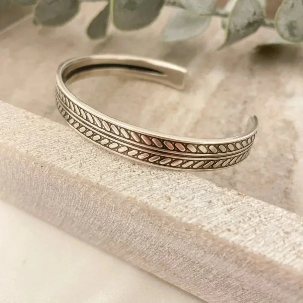 925 Sterling Silver Mens Bangle Bracelet Vintage Cuff Bracelet Mens Bracelet